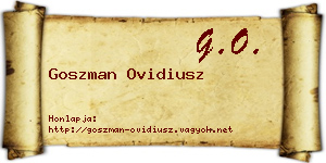 Goszman Ovidiusz névjegykártya
